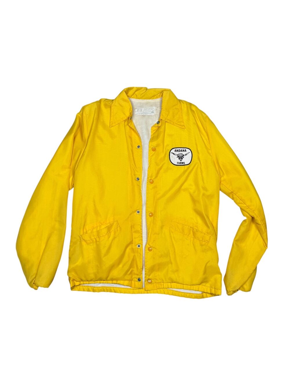 Vintage 60s 70s Halloway Yellow Cattle Farm Windbreaker Jacket Small